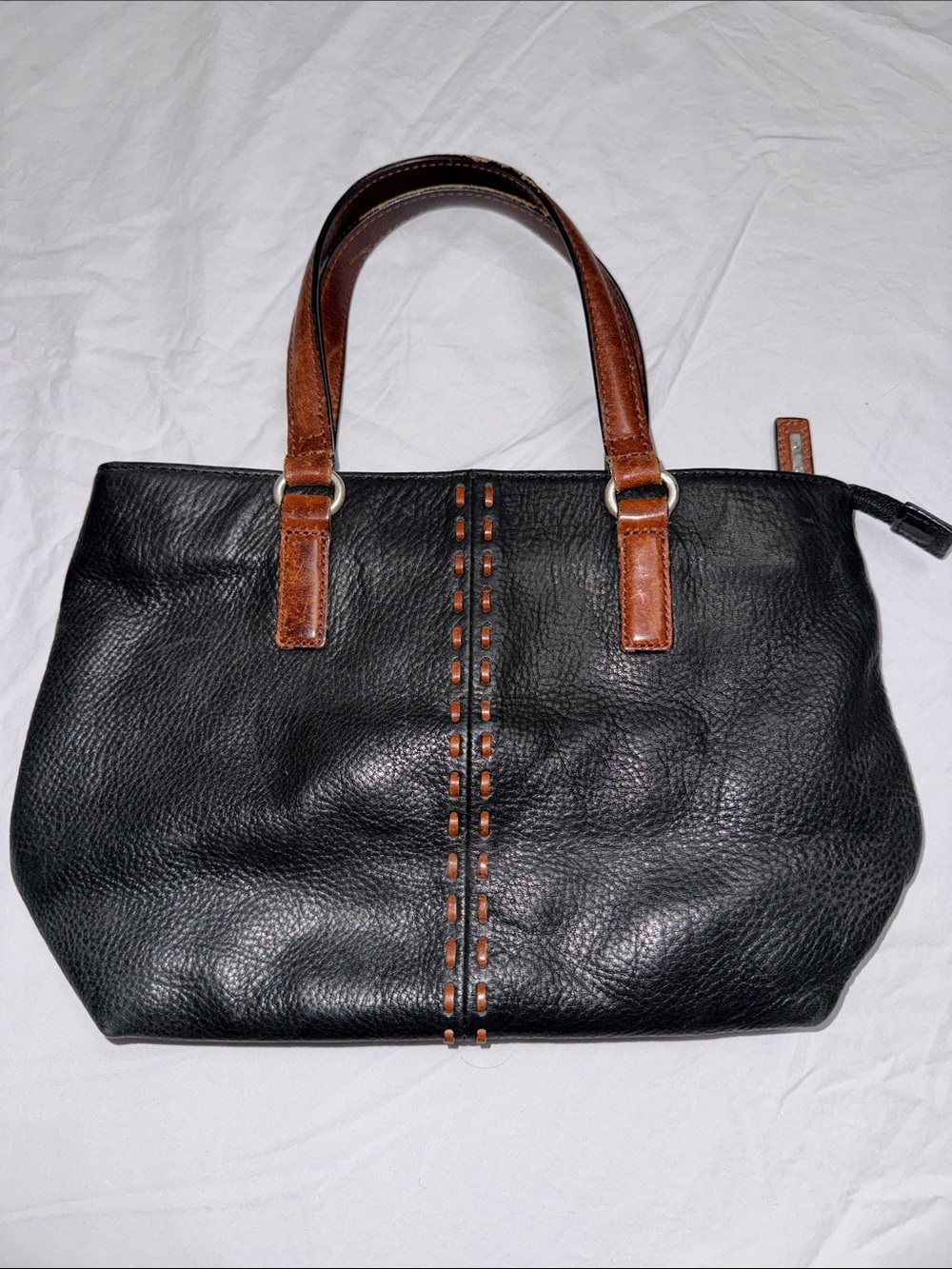 Fossil Vintage Small Genuine Leather Two-Tone Handbag
